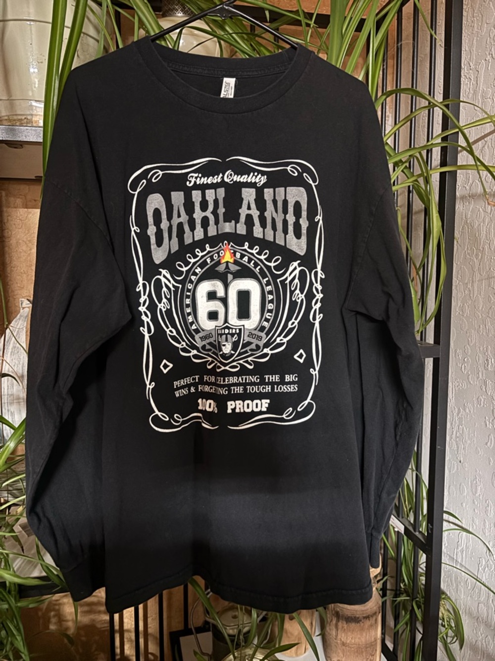 Fruit of the Loom Black Oakland 60 Graphic Long Sleeve Tee